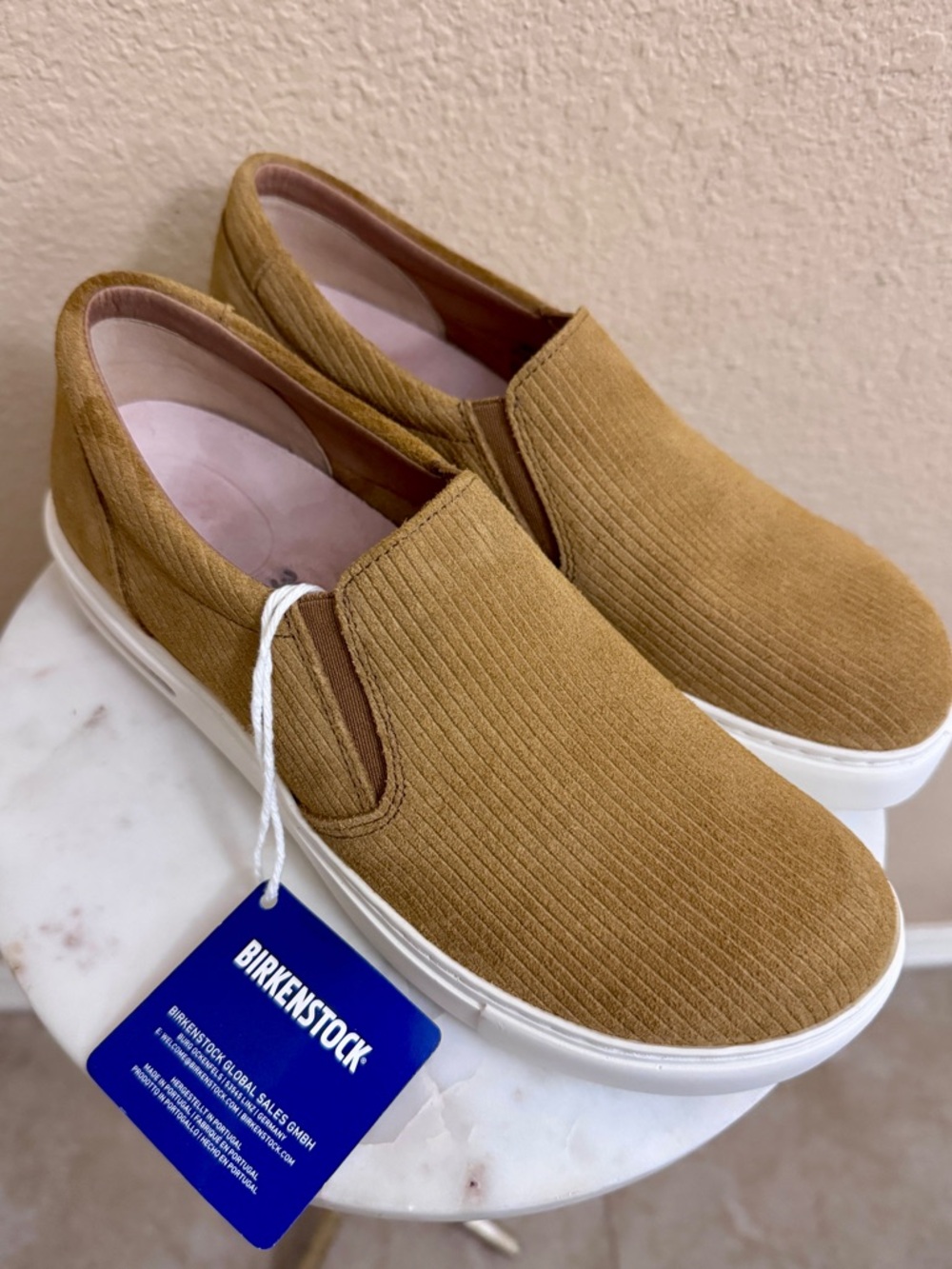 Women BIRKENSTOCK Oswego slip on suede leather sneaker shoes brown cork
EU38/US7